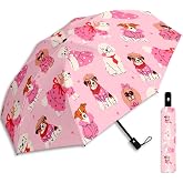 Small Travel Folding Umbrella for Girl | Auto Open/Close, Lightweight Compact, Windproof, Rainproof, UV Protection &amp; Sun Shade, for Commute &amp; Outdoor