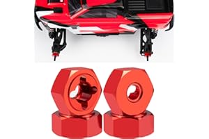 BRKRC 4pcs Aluminum Wheel Hex Hubs Adapter RC Hex Combiner for Arrma 1/18 Granite GROM MEGA 380 Brushed 4X4 Monster Truck ARA2102 Upgrades (Red)