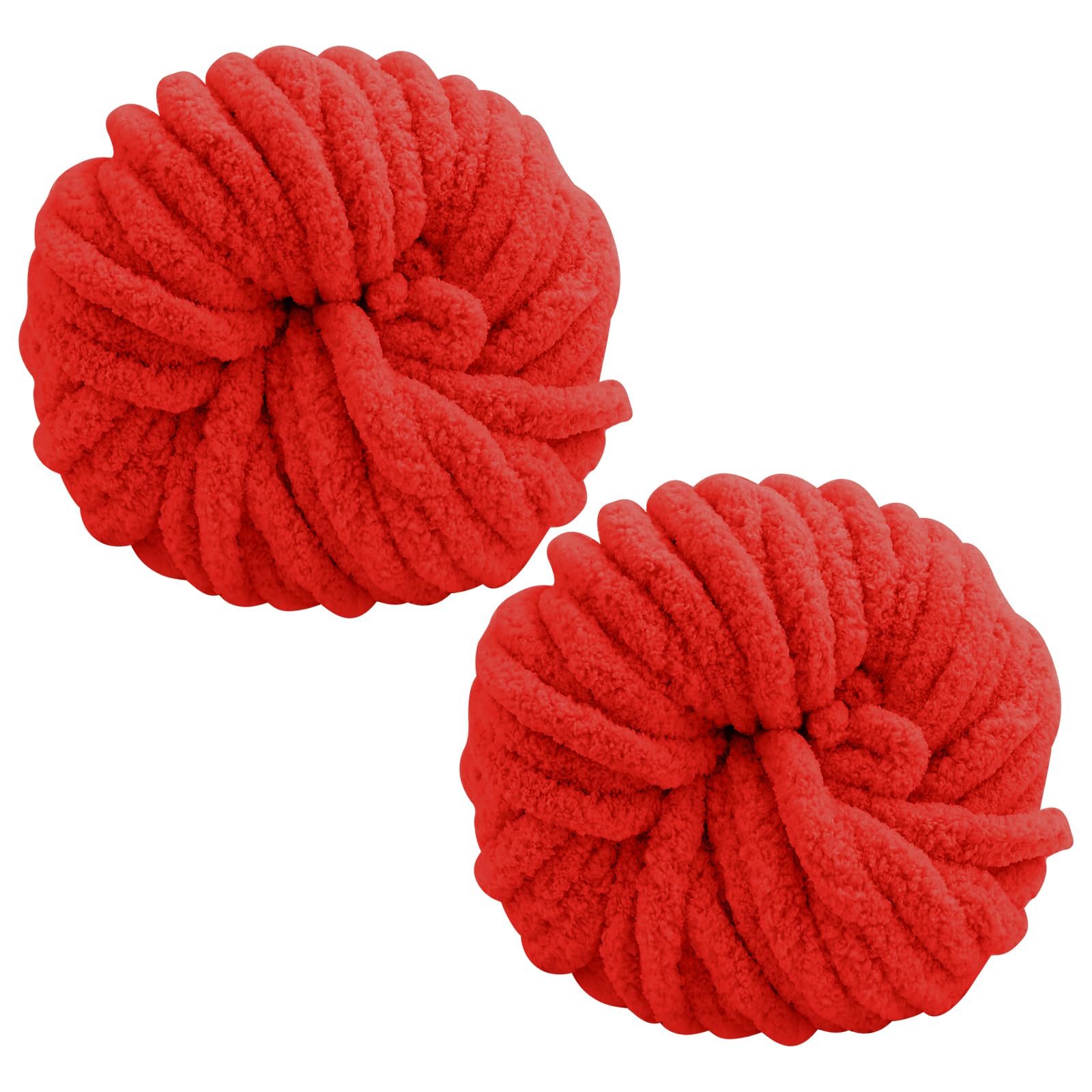 Chunky Wool Yarn 250g × 2, Multi-Colored Knitting Yarn for Crochet, 2cm Soft Knitting Wool for Making Handmade Bags Hats Blankets Pillow Cushion Cat Bed