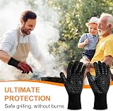 Flintronic Heat Resistant Grill Gloves 1472°F/800°C Five-Finger view 4