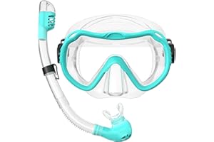 Vmkfuler Snorkeling Gear for Adults, Snorkel Mask Set 180° Panoramic View Snorkel Gear, 100% Food-Grade Silicone Anti-Fog Anti-Leak Dry Top Diving Mask for Snorkeling Swimming Scuba Diving