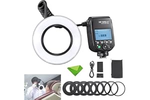 Godox MF-R76S+ TTL Dental Ring Flash, 76Ws GN14 CCT 5900K±200K 550 Full-Power Flashes, 0.1-1s Recycle Time Speedlight Macro F