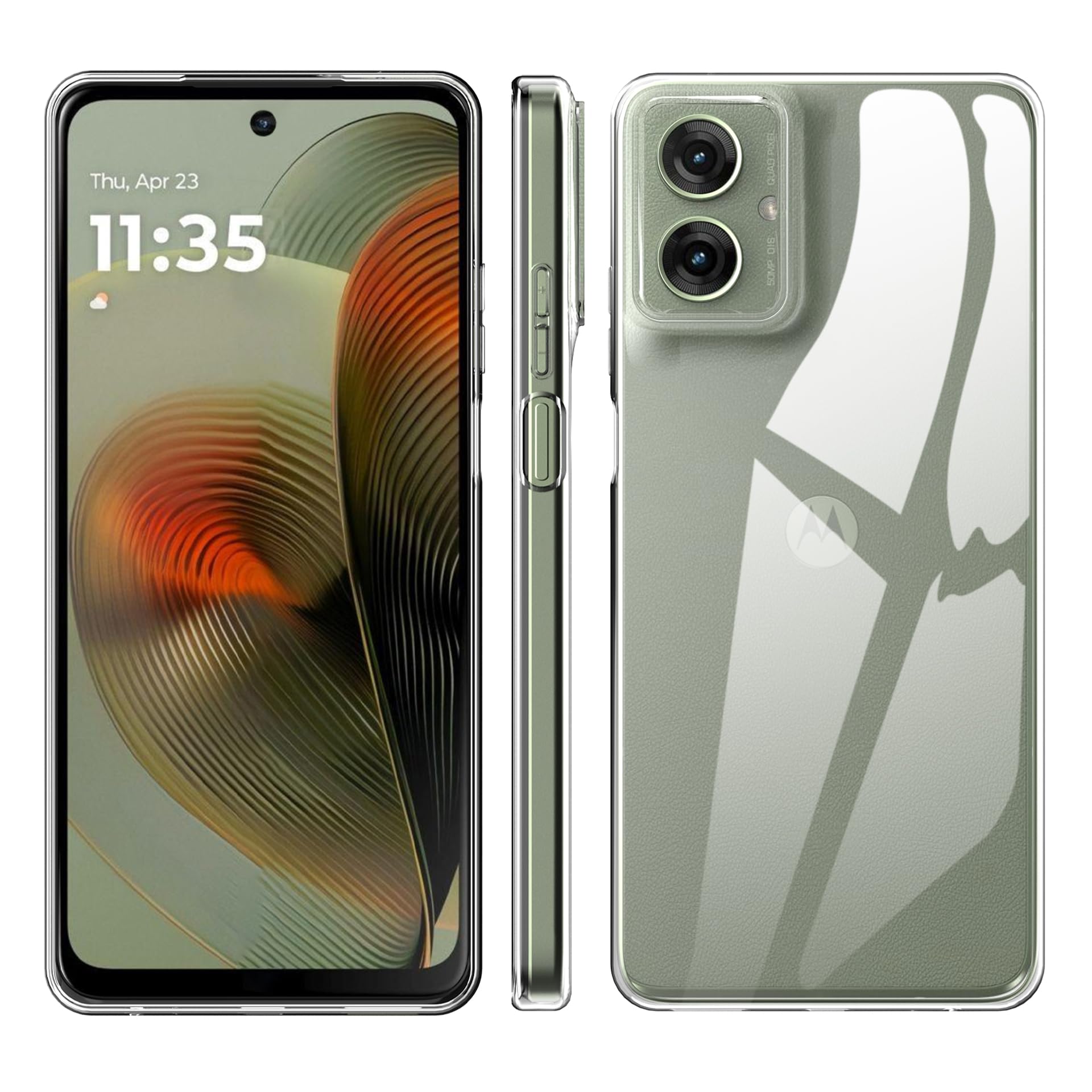 Pollachi case for Motorola Moto G55 Clear Case,a Soft TPU Shell,Soft Bumper Scratch Resistant Silicone Pad Shell-Transparent[Not Yellowing]