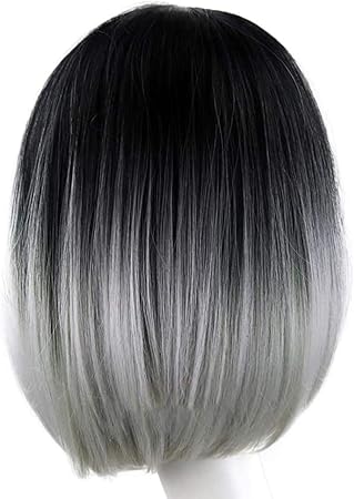 Amazon Co Jp ウィッグショートストレートウィッグ セクシーな女性グラデーションカラーショートストレート人工毛フルウィッグナチュラルルック ショートボブウィッグ スポーツ アウトドア