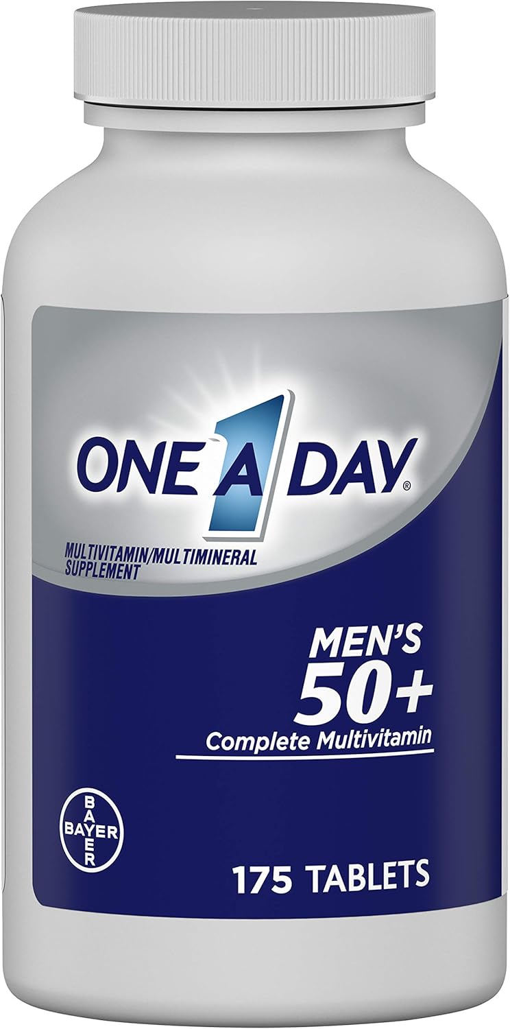 One A Day Men’s 50+ Multivitamins, Supplement with Vitamin A, Vitamin C, Vitamin D, Vitamin E and Zinc for Immune Health Support*, Calcium & More, 175 Count: Health & Personal Care