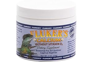 DBDPet Fluker's Reptile Calcium Supplement Without Vitamin D3 4oz - Includes Attached Pro-Tip Guide