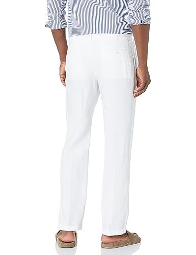 Perry Ellis Men's 100% Linen Drawstring Casual Pants For Men