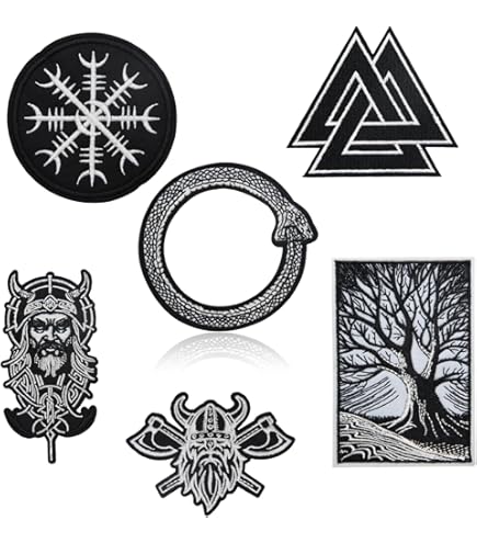 Norse Viking Morale Patches Set - 4 PVC Rubber Tactical Emblems With Hook & Loop