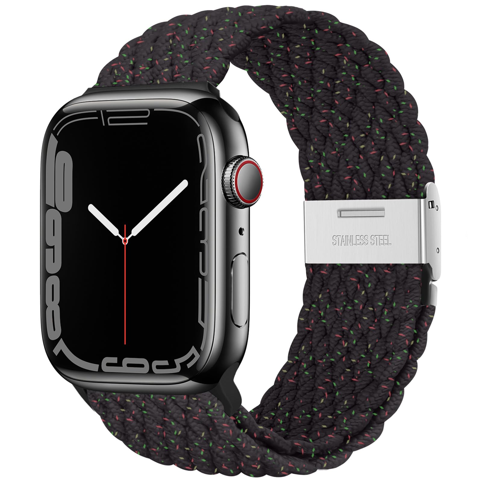 Qimela Compatible with Apple Watch Band 38mm 40mm 41mm 42mm 44mm 45mm 46mm 49mm for Women Men,Sport Solo Loop Strap Stretchy Nylon Braided Wristband for iWatch Series 11 10 9 8 7 6 5 4 SE Ultra 3 2 1
