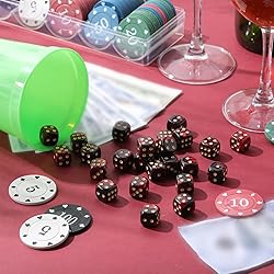 TecUnite 25 Pieces Colored Dice 6 Sided Dice Set, 6