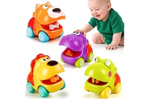 ALASOU Push and Go Animal Car Toys for 1 Year Old Boy Girl|Baby 1st Christmas Birthday Gift for 6 9 12 18 Months|1 2 Year Old Boy Gifts for Toddlers 1-3|Stocking Stuffers for Kids