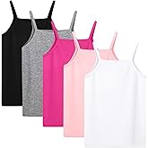 Cooraby 5 Pack Girls Tank Tops Soft Cami Scoop Neck Undershirts Solid Sleeveless Undershirts for Toddler Girls