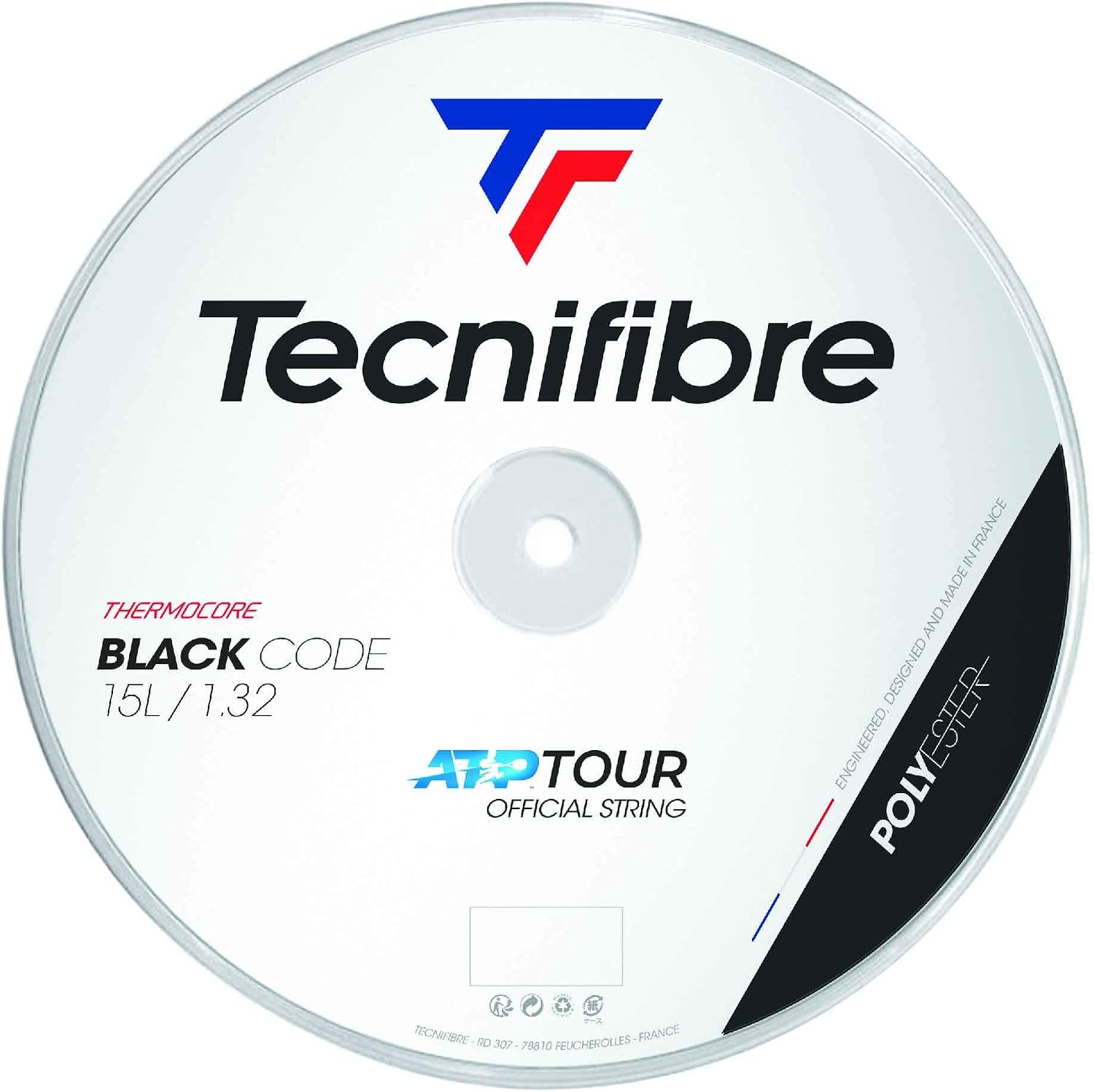Tecnifibre Blackcode Tennis String 1.32mm Black - 200m Reel