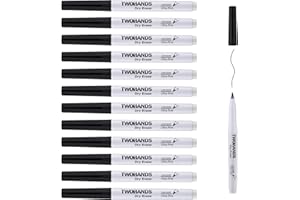 TWOHANDS Dry Erase Markers Ultra Fine Tip,0.7mm,Low Odor,Extra Fine Point,Black,Whiteboard Markers for Office,Home,or Plannin