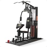 BalanceFrom Multifunctional Home Gym Machine with Floor Mat, 160LBS Weights | &ndash; Strength Training Workout Station with 160-Pound Weight Stack, Lat Pull &amp; Low Row Bars, 4-Roll Leg Developer &amp; Press