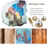 Aongray Wire Brushes Drills Set 10 Pcs Brass Coated 1/4 Inch Shank view 6