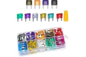 Zehiony 120 PCS Car Fuses, Mini Blade Fuse Assortment Kit with Extractor, 2A 3A 5A 7.5A 10A 15A 20A 25A 30A 35A 10 Sizes, Qui