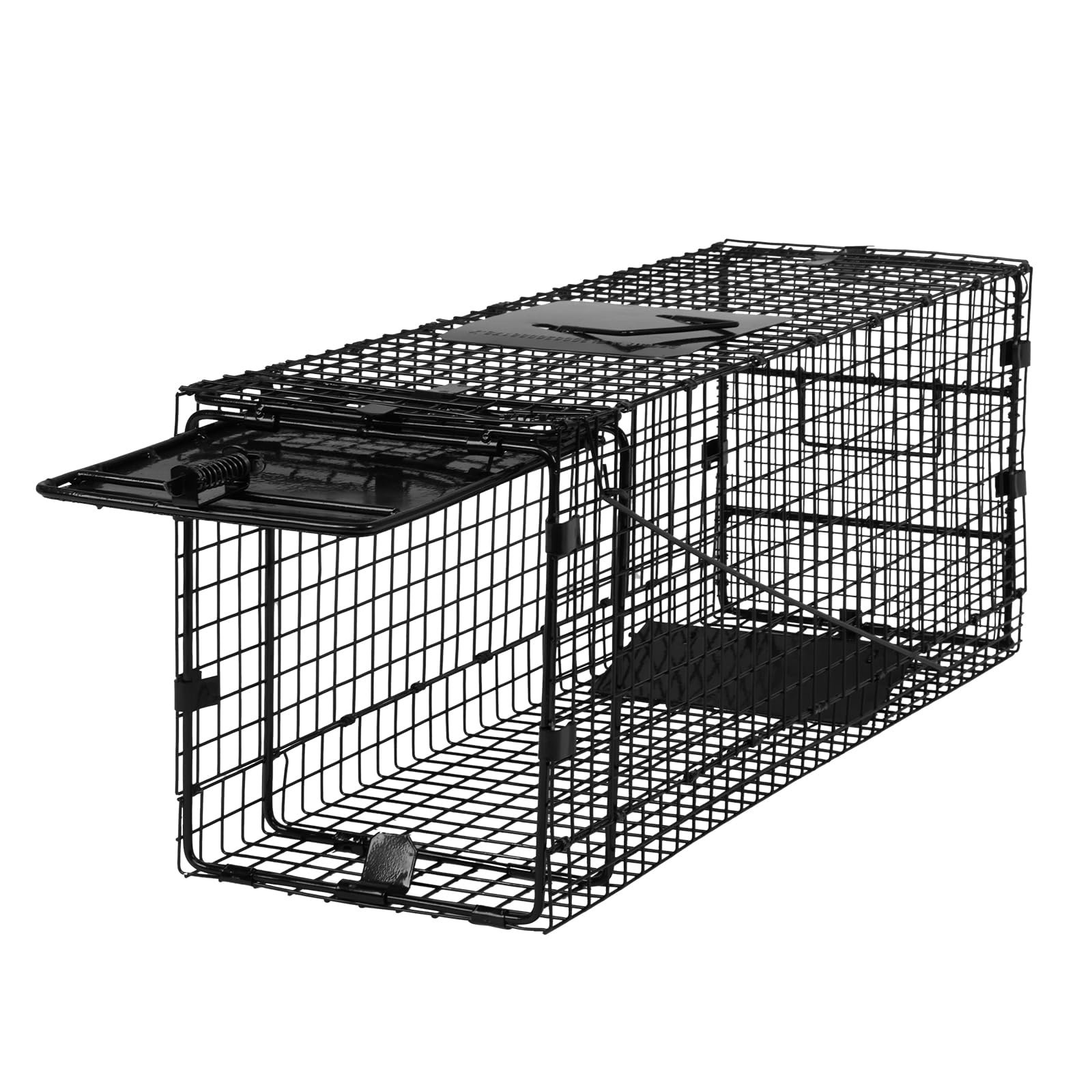 Photo 1 of Humane Way Folding 32 Inch Live Humane Animal Trap - Safe Traps for All Animals - Raccoons, Cats, Groundhogs, Opossums - 32"x10"x12",Black