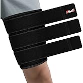 Hiball Adjustable Thigh and Hamstring Compression Sleeve with 3 Pressure Straps, Thigh Brace for Women Men, Non-Slip Hamstring Compression Wrap, Quad Support Bandage, Upper Leg Brace for Pulled Groin