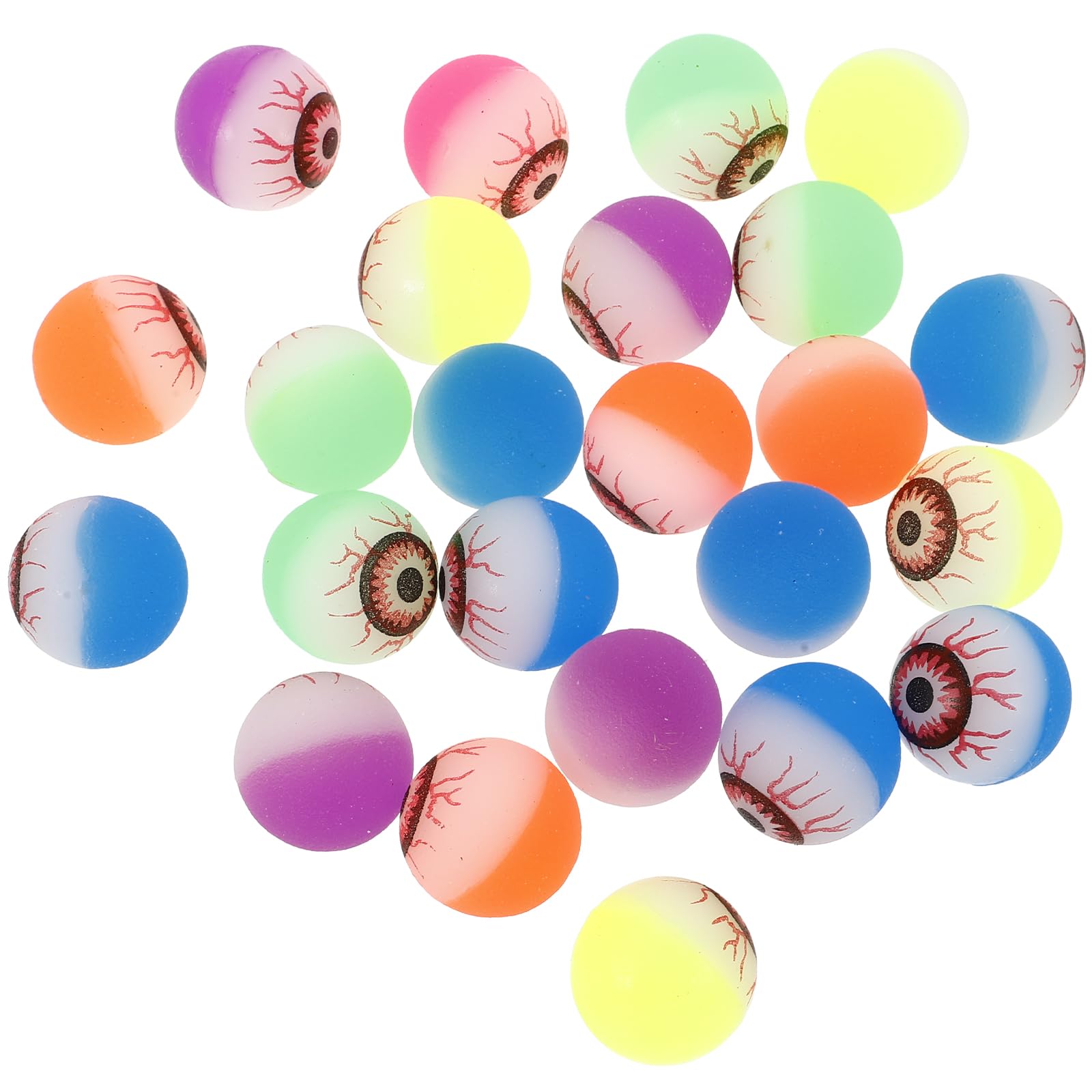 Tomaibaby Halloween Bouncy Balls: 24PCS Rubber Bouncing Eyeballs - Eyeball Ping Pong Balls for Kids Halloween Trick or Treating Party Favors