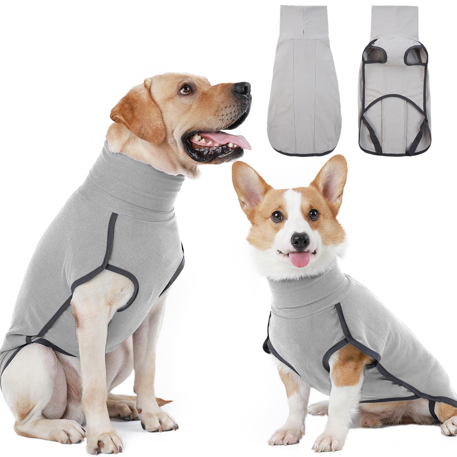 Hjyokuso Dog Jumper Dog Fleece Vest Sweater Stretch Sweatshirt, Warm & Lightweight Pullover Pajama Dog Coat, Autumn Winter Cold Weather Puppy Clothes Jacket for Small Medium Large Dogs (Grey XXS)