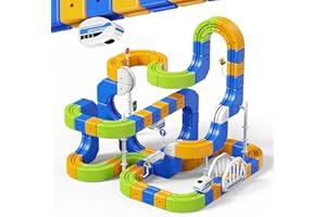 Electric Train Set for Kids 3-8, 3D Train Rail Car Track Building Toy Set, Gravity-Defying Train Tracks, 225 Pcs(80 Track +2 