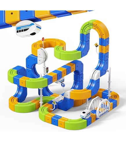 Tren Eléctrico De Juguete 69 Piezas – Kit 3D DIY Con Vías Magnéticas – Educativo STEM Para Niños De 4 A 12 Años