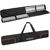 Rexmica Padded Carrying Bag for 2pcs Track Saw Guide Rail Up to 59" | Large Zipper Pocket, Foam Padding, Storage Bag Compatible with Milwaukee/Dewalt/Makita/Festool Track Saw Guide Rail, Bag Only