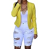 roswear Women's Ripped Denim Destroyed Mid Rise Stretchy Bermuda Shorts Jeans