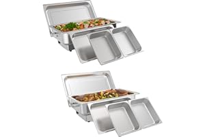 2 Pack Electric Chef Chafing Dish Buffet Set 9QT Buffet Servers and Warmers Digital Display Temperature with 1 Full-Size Pan 