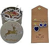 Titanic Necklace Heart of the Ocean Jewelry Set Earrings Merry Christmas Tin Women Girls