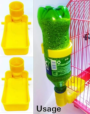 Bird Cage Feeder Cup For Any Bottle Use Yellow Colour Pack Of 2