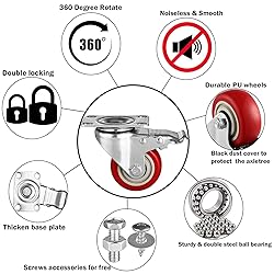Casters Wheels Set of 4 Heavy Duty Swivel Casters