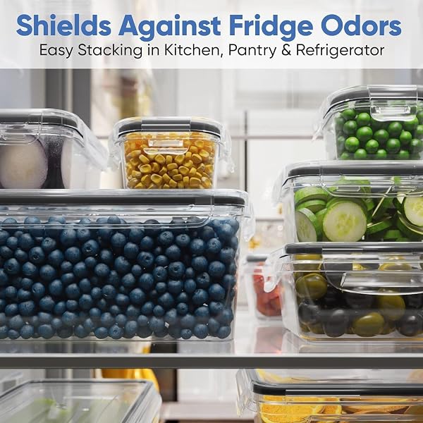 CHEFS PATH 48 PIECE BPA-FREE PLASTIC FOOD STORAGE CONTAINER SET WITH 24 CONTAINERS AND 24 LIDS FOR KITCHEN PANTRY ORGANIZATION AND MEAL PREP