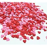 Christmas Sprinkle Deco Valentine Jumbo Red Heart Shapes Sprinkles for Cakes and Cupcakes Food Decoration (Red pink mix)