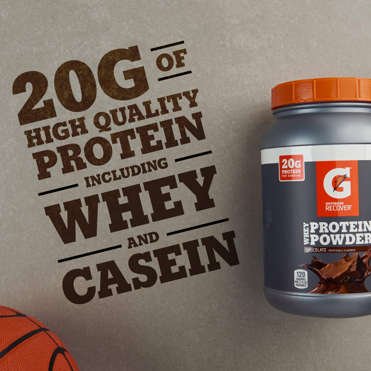 Gatorade Whey Protein Powder, Chocolate, 56 oz Canister (50 servings