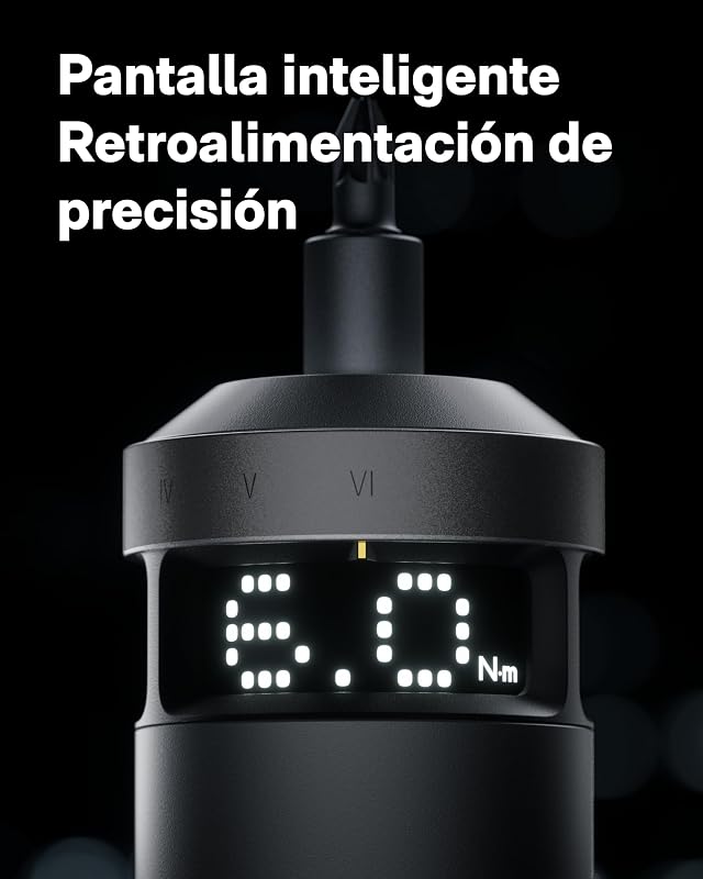 Chave de fendas elétrica PixelDrive, ecrã inteligente, 6 definições de binário (0,5-6 N·m), pontas hexagonais de 30 1/4'', luz LED, para eletrónica e reparações domésticas