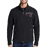 NACRE APPAREL Custom Embroidered Midweight Fleece Jacket for Men & Women Personalized Stethescope Print Jacket