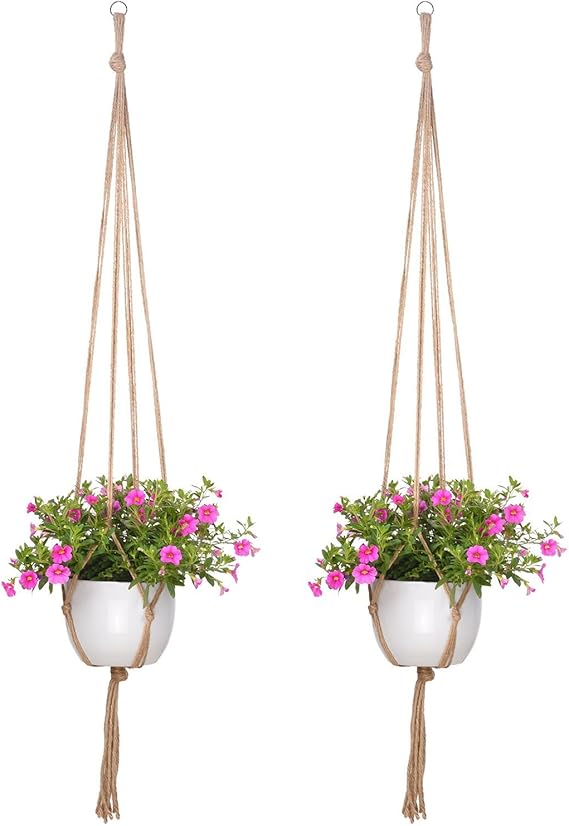 Hacoly 2 Blumenampel Hängeampel Makramee Pflanze Kleiderbügel Halter