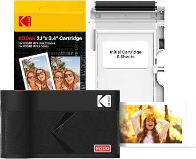 KODAK Mini 2 ERA 4PASS Portable Photo Printer Black 8 Sheets + 30 Sheet Bundle