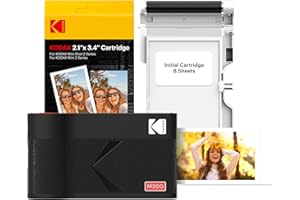KODAK Mini 2 ERA 4PASS Portable Photo Printer, 2.1x3.4 inches, 68 Sheets Bundle, Black
