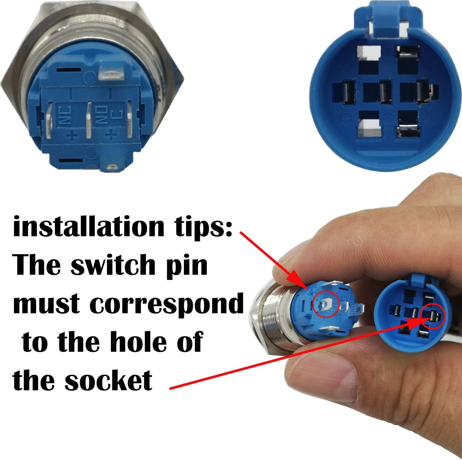 CESFONJER Metal Latching Pushbutton Switch, Waterproof Toggle Switch with Wire Socket Plug - Image 5