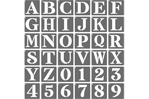 PATIKIL 1 Inch Plastic Small Letter Stencils, 36 Pcs Reusable Alphabet Stencils for Painting Spraying on Wall, Wood, Fabric