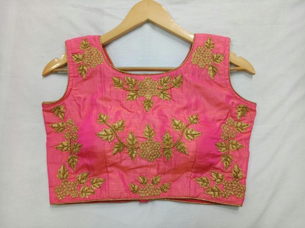 Handmade heavy saree Blouse (size 8) / crop top Indian Wedding Party Saree Blouse