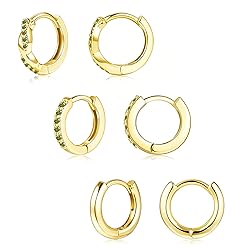 Inerney Gold Huggie Hoop Earrings Set for