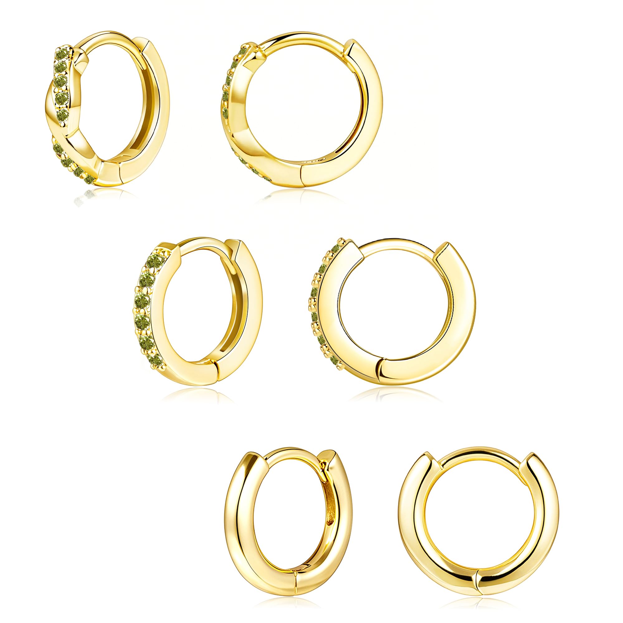 Inerney Gold Huggie Hoop Earrings Set for