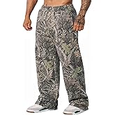 KOSELIP Men's Camo Sweatpants Loose Fit Baggy Joggers Streetwear Workout Athletic Track Pants with Pockets