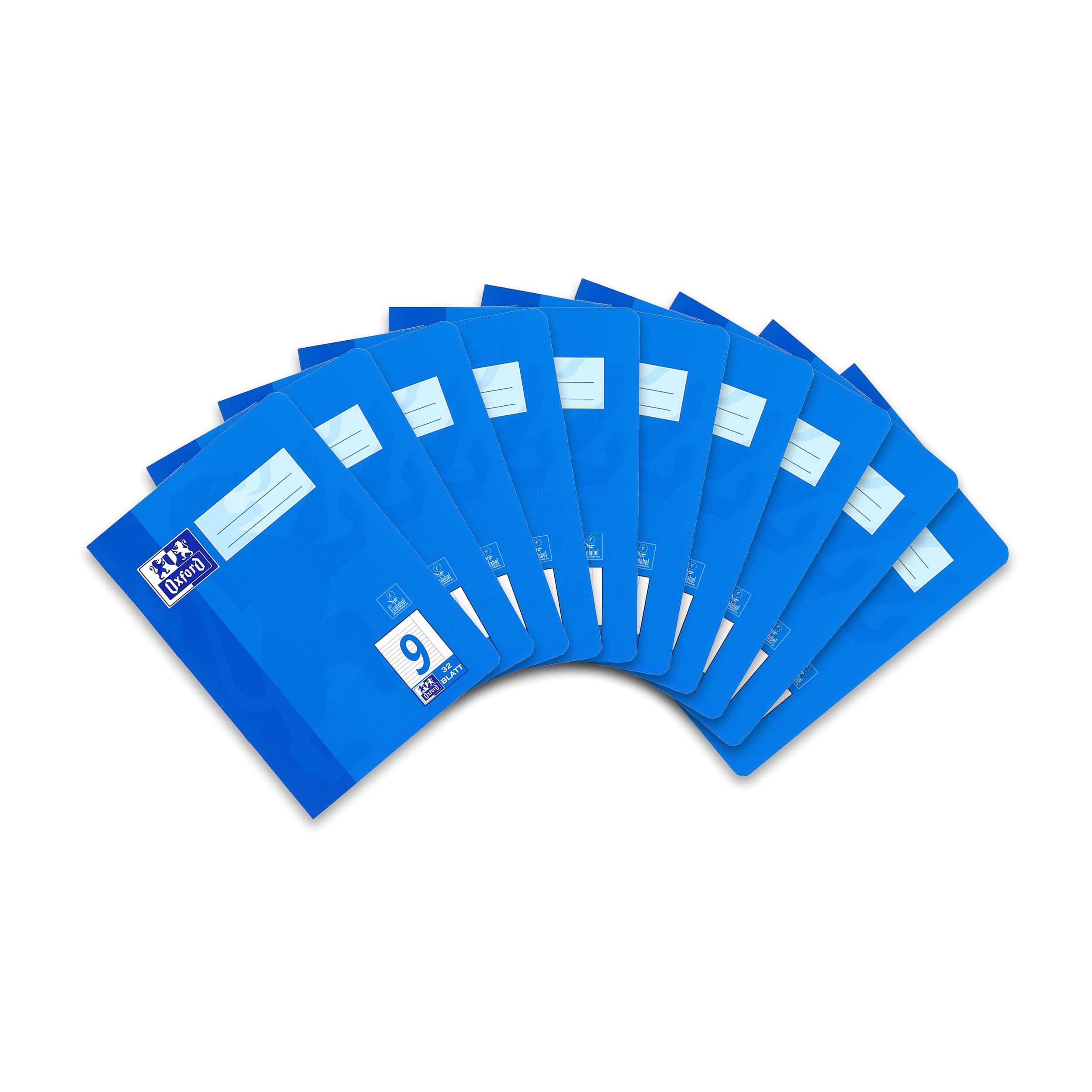 Oxford 100050381 School Exercise Book / A5 / Line Style 9 - Lined/Margin / 32 Sheets / 90 g/m² Optic Paper/Pack of 10 / Blue