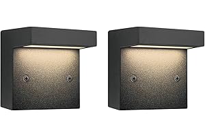 GKOLED 2-Pack Low Voltage LED Deck Lights, Landscape Step Wall Stair Railing Post Lighting with 3W Integrated LED Chips, IP65 Waterproof for Outdoor, Die-cast Aluminum, Black Powder Coated Finish