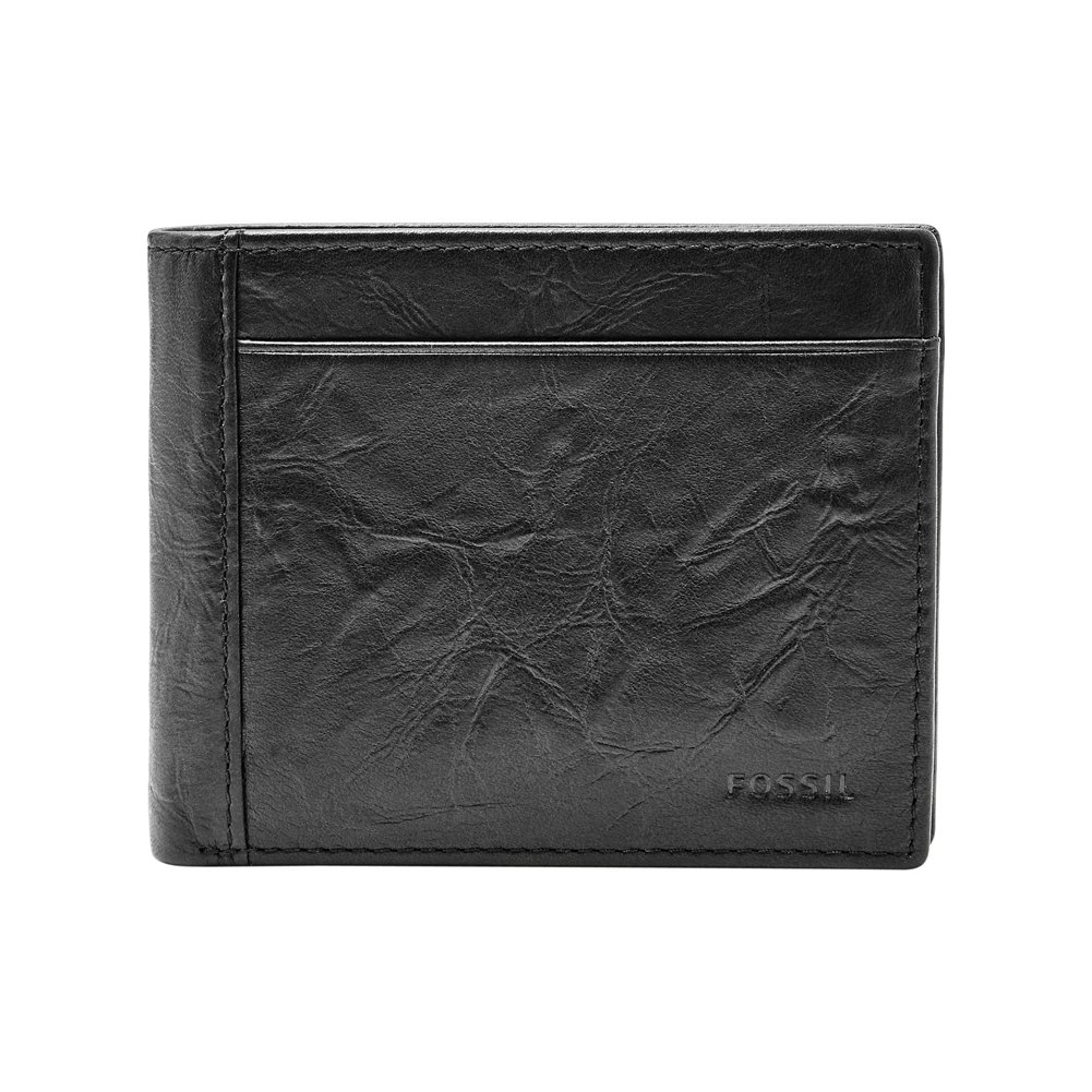 Fossil Wallet for Men Neel, Leather Bifold black 11.4 cm L x 2.5 cm W x 9.5 cm H ML3890001